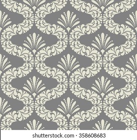 Floral pattern. Wallpaper baroque, damask. Seamless vector background.