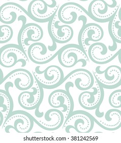 Floral pattern. Wallpaper baroque, damask. Seamless vector background. White and blue ornament.