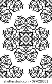 Floral pattern. Wallpaper baroque, damask. Seamless vector background.