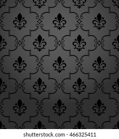 Floral pattern. Wallpaper baroque, damask. Seamless vector background. Black ornament. Stylish graphic pattern.