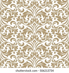 Floral pattern. Wallpaper baroque, damask. Seamless vector background. Graphic modern pattern.