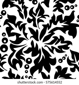 Floral pattern. Wallpaper baroque, damask. Seamless vector background