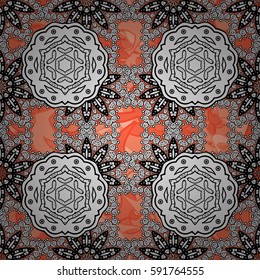 Floral pattern. Wallpaper baroque, damask. Seamless vector background. Golden elements on background. Stylish graphic pattern.