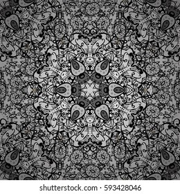 Floral pattern. Wallpaper baroque, damask. Seamless vector background. Grayen elements. Stylish graphic pattern. Vector illustration.