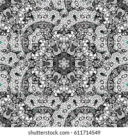 Floral pattern. Wallpaper baroque, damask. Seamless vector background. Golden elements on background. Stylish graphic pattern.