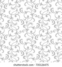 Floral pattern. Wallpaper baroque, damask. Seamless vector background. Graphic modern pattern.