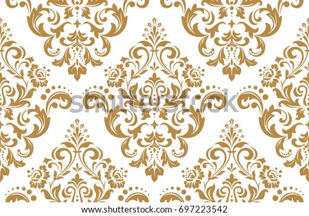 floral pattern wallpaper baroque damask seamless のベクター画像素材