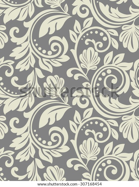 Floral Pattern Wallpaper Baroque Damask Seamless Stock Vector (Royalty ...