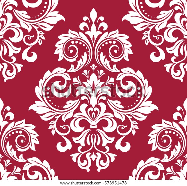 花柄 壁紙バロック ダマスク シームレスなベクター画像の背景 赤と白の装飾 スタイリッシュなグラフィックパターン のベクター画像素材 ロイヤリティフリー