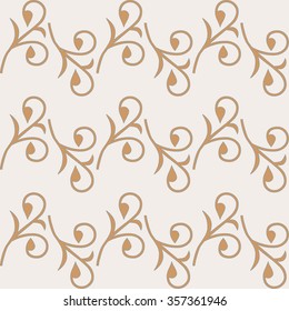 Floral pattern, wallpaper baroque, seamless vector background brown