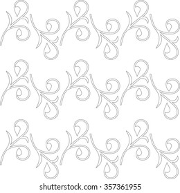 Floral pattern, wallpaper baroque, seamless vector background white