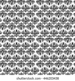 Floral pattern. Wallpaper baroque, Seamless vector background, black & white