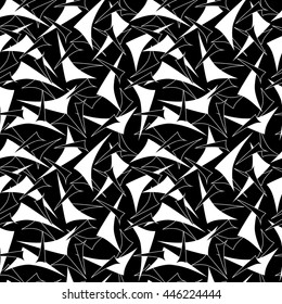 Floral pattern. Wallpaper baroque, Seamless vector background, black & white