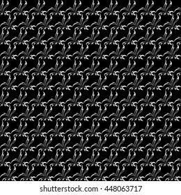 Floral pattern. Wallpaper baroque, Seamless vector background, black & white