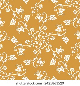 Floral pattern. Wallpaper baroque swirly ornament Seamless vector background. Graphic modern pattern.