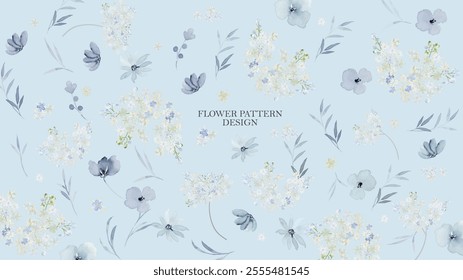 Floral pattern with watercolor style design.