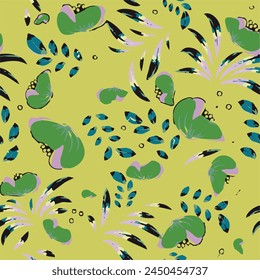  Floral pattern with watercolor style,seamless floral pattern with butterfly.pattern butterfly graphic design print