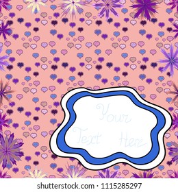 Floral pattern for wedding invitations, greeting cards, scrapbooking, print, gift wrap. Editable. Elegant seamless pattern with pink, white and violet flowers in watercolor style, design elements.