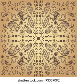 floral pattern which looks like indian henna drawing