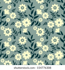 Floral pattern white and blue