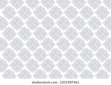Floral Pattern. White and Gray  ornament for fabric. Tender design for gift wrappers, wallpaper, wrapping paper
