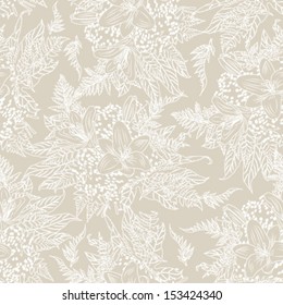 floral pattern white lily on vintage background vector