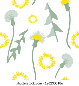 Floral pattern in the wild flowers. Seamless vector texture for fashion prints, wrapping, textile, paper, wallpaper,  background.