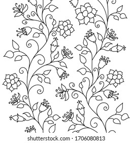 Floral pattern. Wildflowers. Seamless pattern on a white isolated background