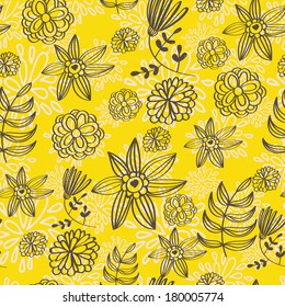 floral pattern yellow background