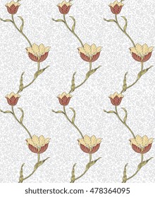 Floral pattern for your design. Modern fabric design pattern. Desktop wallpaper. Background. Illustration. Modern seamless pattern for interior decoration, wrapping paper, graphic design and textile.