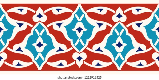 Floral pattern for your design. Traditional Turkish – Ottoman seamless ornament. Iznik. Vector background.