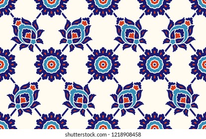 Floral pattern for your design. Traditional Turkish – Ottoman seamless ornament. Iznik. Vector background.
