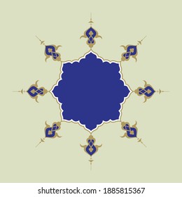 Floral pattern for your design. Traditional Turkish – Ottoman frame. Iznik. Vector background.