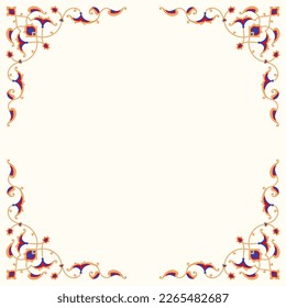 Floral pattern for your design. Traditional Turkish – Ottoman frame. Iznik. Vector background.