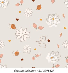 Floral pattern.Boho .A seamless pattern.Vector illustration. Print, textile,poster, for your design.High quality.