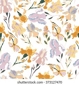 Floral pattern.Colorful iris flower