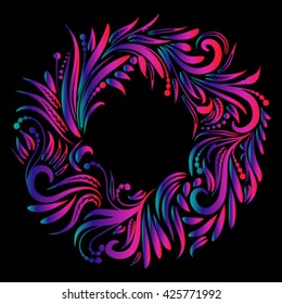floral patterned circle colorful