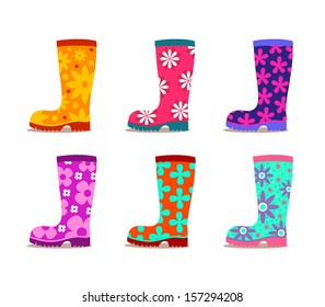 patterned gumboots