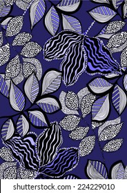 Floral pattern,liner artwork in vector.