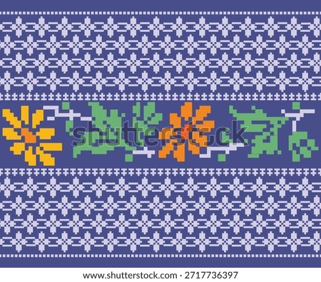 Floral patterns, arranged seamlessly across the entire surface in geometric shapes, are seamlessly horizontal and designed for backgrounds, fabrics, clothing, and decoration.