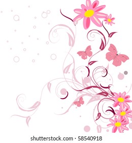 Floral patterns with butterflies