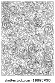 Floral patterns Coloring Pages for Adults, soothing design