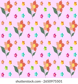 Floral patterns creation digital art colorful design vibrant environment top-down view aesthetic concepts for decor, seamless pattern
