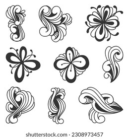 Patrones florales para el diseño aislado en blanco