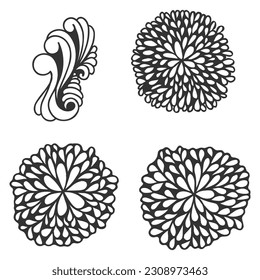 Floral patterns for design isolated on white