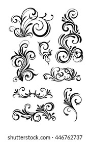 Floral patterns for design isolated on white. Vector illustration