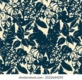  floral patterns with flowers and leaves. Vector seamless backgrounds.