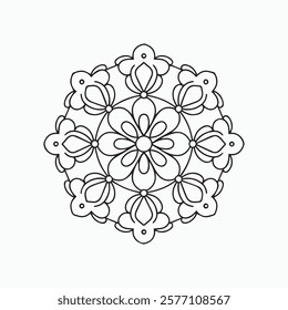 floral patterns kids Mandala Coloring Book,  wall art, tile design