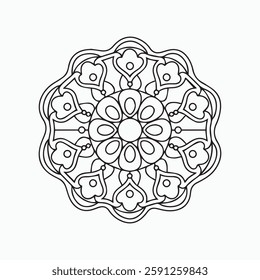 floral patterns kids Mandala Coloring Book,  wall art, tile design, kdp Book Interior, tattoo design and vector mandala line art set
