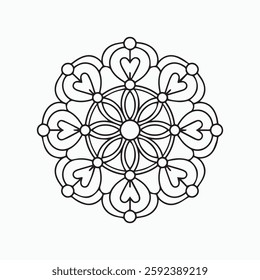 floral patterns kids Mandala Coloring Book,  wall art, tile design, kdp Book Interior, tattoo design and vector mandala line art set
